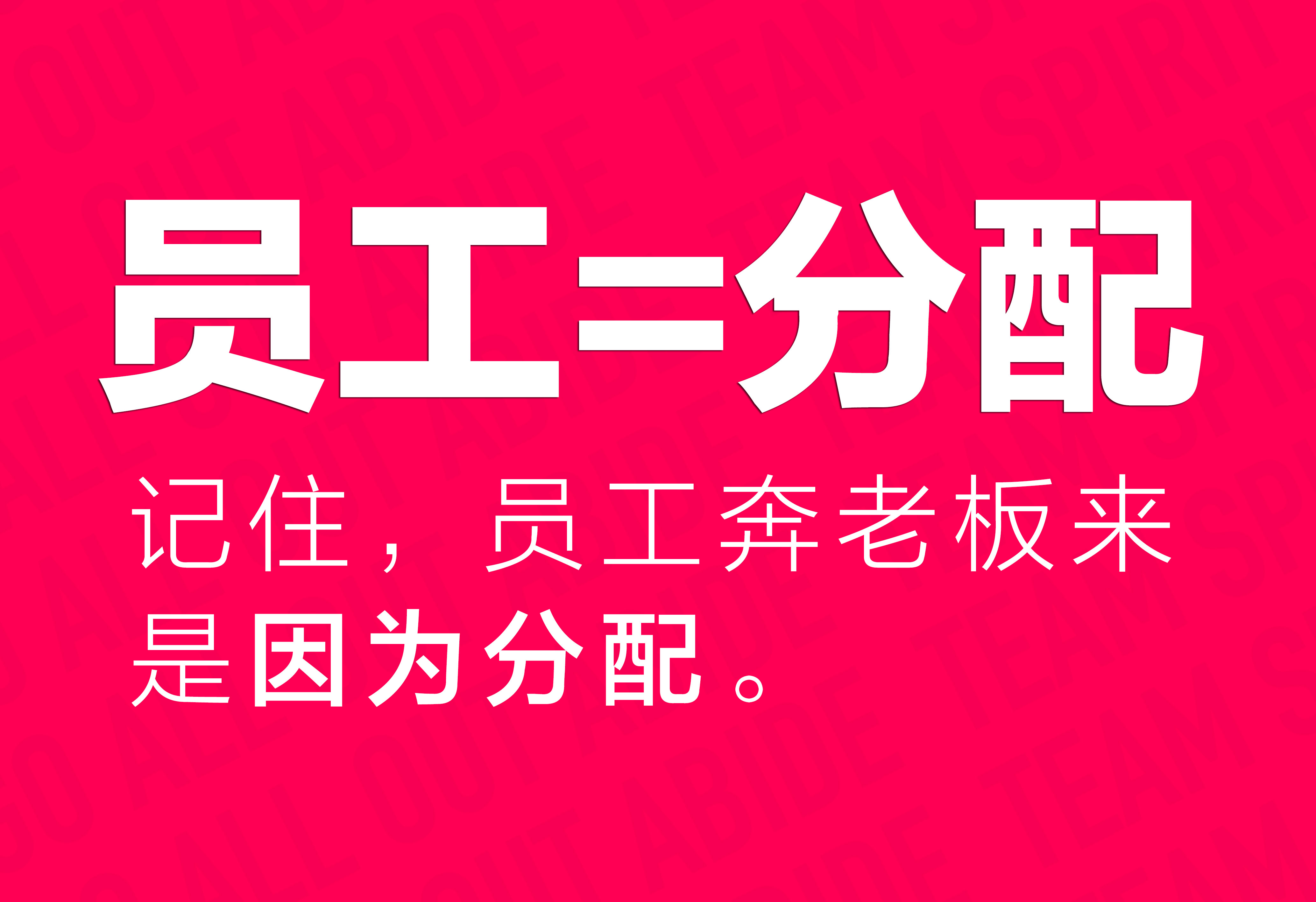 企业文化：员工=分配！